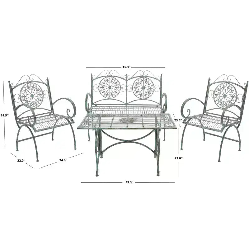 Ensemble de patio 4 pièces Sophie - Intérieur/Extérieur - PAT5001 - Safavieh