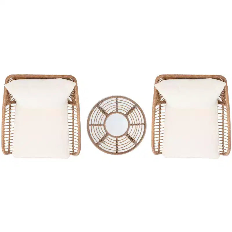 Ensemble de 3 chaises longues Warlen - Intérieur/extérieur - PAT9016 - Naturel/Beige - Safavieh
