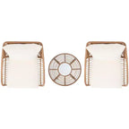 Ensemble de 3 chaises longues Warlen - Intérieur/extérieur - PAT9016 - Naturel/Beige - Safavieh