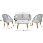 Ensemble de 4 pièces Halcott pour salon - Intérieur/Extérieur - PAT7526 - Safavieh