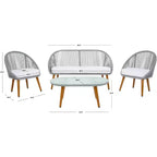 Ensemble de 4 pièces Halcott pour salon - Intérieur/Extérieur - PAT7526 - Safavieh