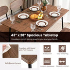Ensemble de salle à manger 5 pièces Costway pour 4 personnes, mobilier de cuisine moderne