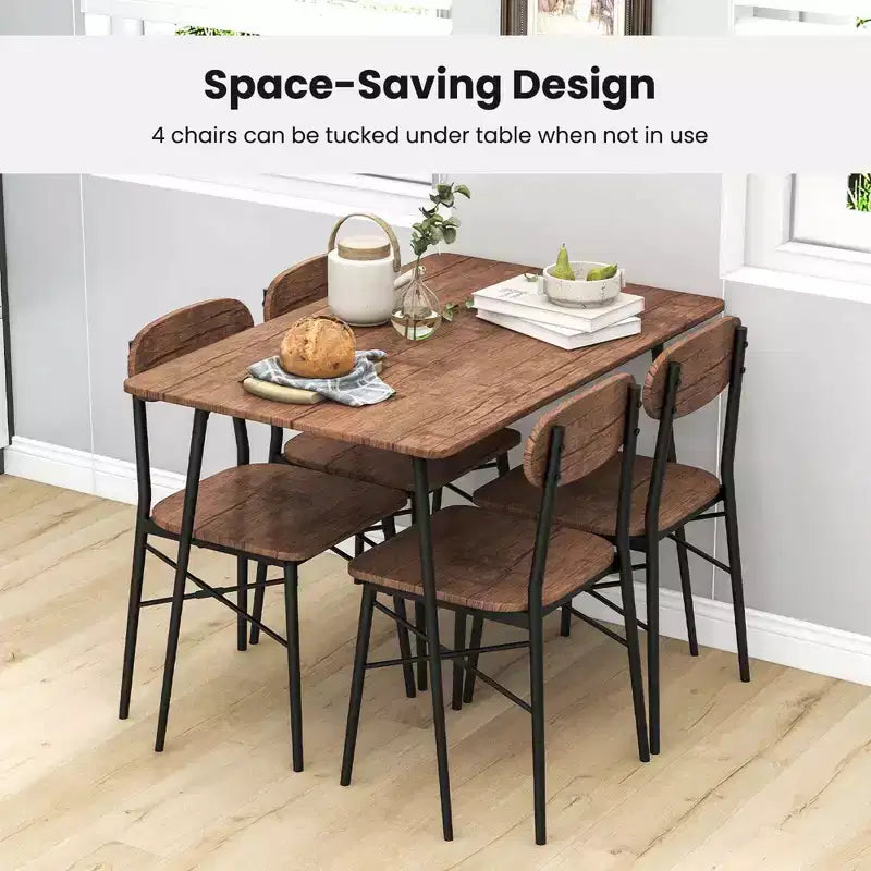 Ensemble de salle à manger 5 pièces Costway pour 4 personnes, mobilier de cuisine moderne