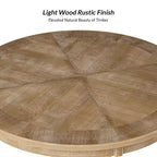 Ensemble de salle à manger rond 5 pièces Noelia naturel avec 4 chaises et table ronde | ART OF LIVING DESIGNS-Naturel