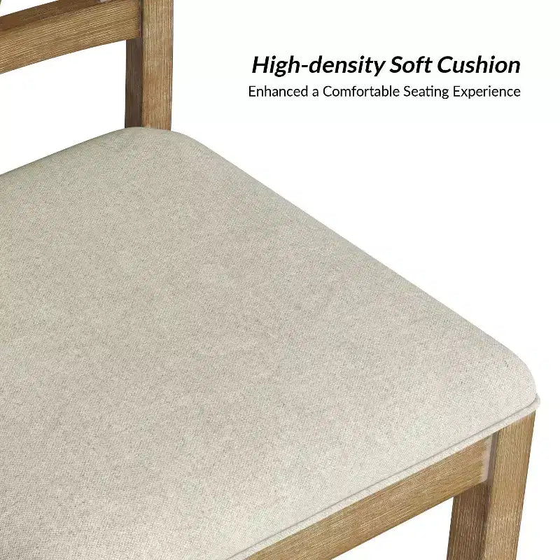 Ensemble de salle à manger rond 5 pièces Noelia naturel avec 4 chaises et table ronde | ART OF LIVING DESIGNS-Naturel
