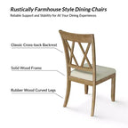 Ensemble de salle à manger rond 5 pièces Noelia naturel avec 4 chaises et table ronde | ART OF LIVING DESIGNS-Naturel