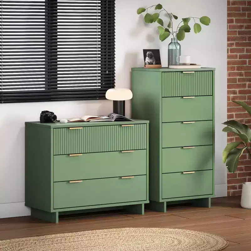 Ensemble de chambre à coucher Manhattan Comfort Granville (2 pièces) : commode étroite et commode