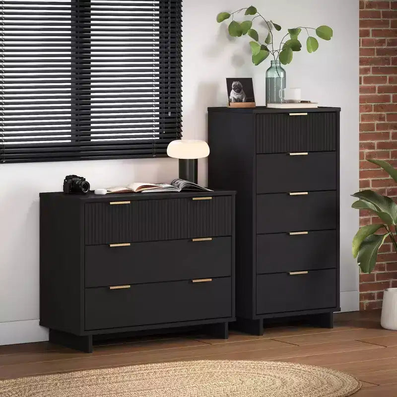 Ensemble de chambre à coucher Manhattan Comfort Granville (2 pièces) : commode étroite et commode