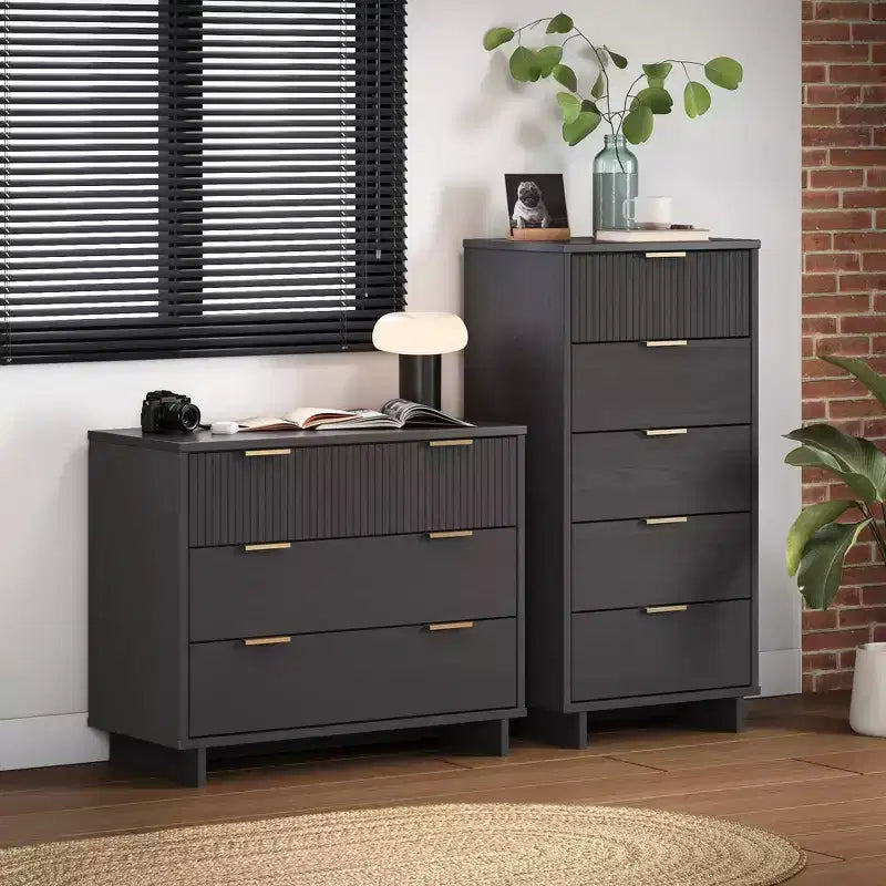 Ensemble de chambre à coucher Manhattan Comfort Granville (2 pièces) : commode étroite et commode