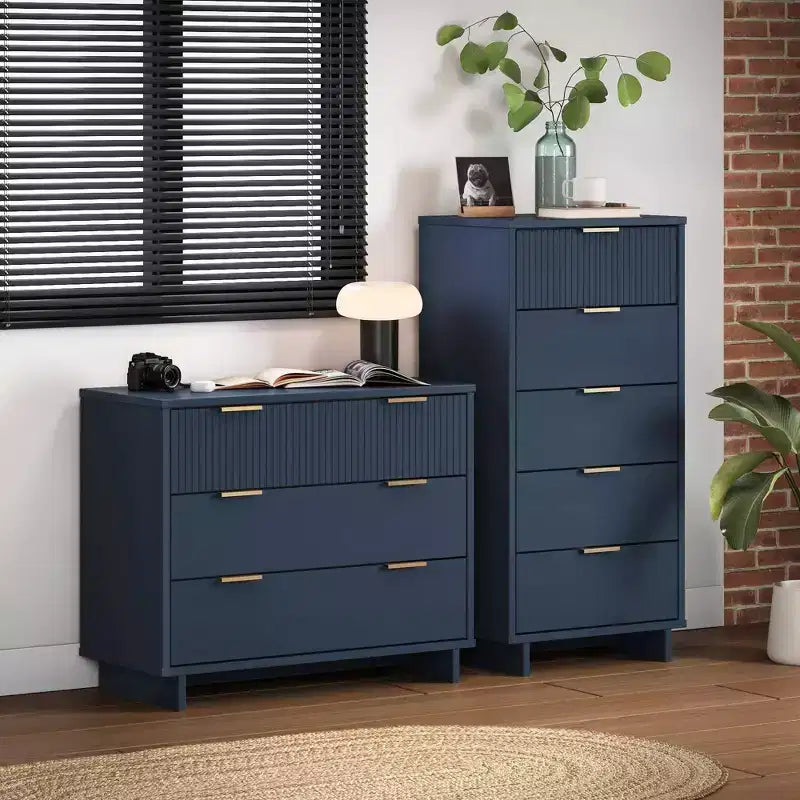 Ensemble de chambre à coucher Manhattan Comfort Granville (2 pièces) : commode étroite et commode