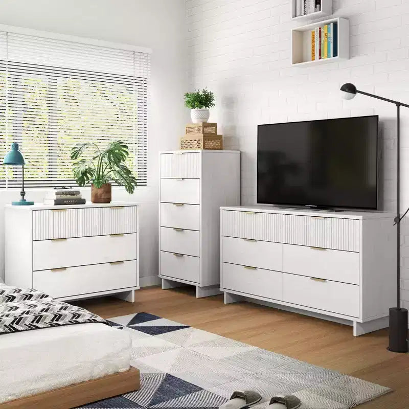 Ensemble de chambre à coucher Manhattan Comfort Granville 3 pièces avec commode simple et commode double