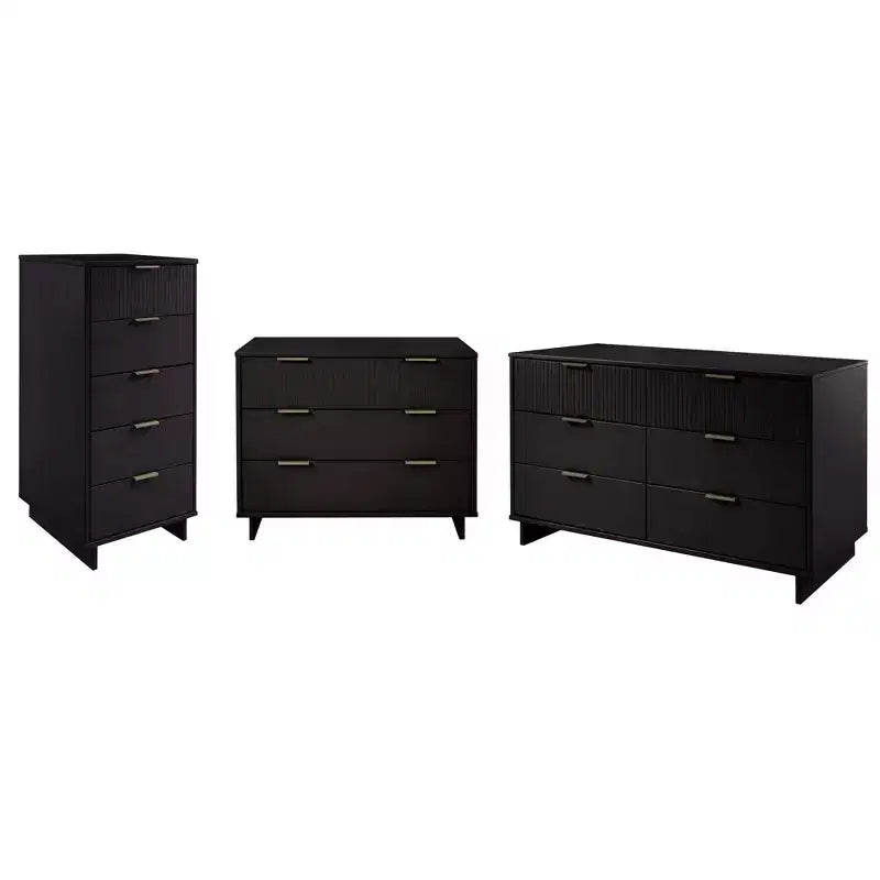 Ensemble de chambre à coucher Manhattan Comfort Granville 3 pièces avec commode simple et commode double