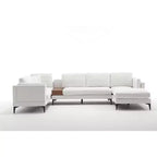 Morden Fort - Canapé Sectionnel en U, Design Minimaliste, 5 Places, Style Nuage avec Causeuse pour Salon, en Lin
