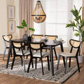 Baxton Studio Dannell Mid-Century Modern Wood 7-Piece Dining Set