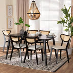 Baxton Studio Dannell Mid-Century Modern Wood 7-Piece Dining Set