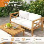 Ensemble de meubles de conversation d'extérieur 5 pièces Costway avec 3 chaises, 1 pouf, 1 table basse