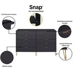 Ensemble commode 2 tiroirs et commode double 10 tiroirs Manhattan Comfort Dumbo 2 pièces moderne