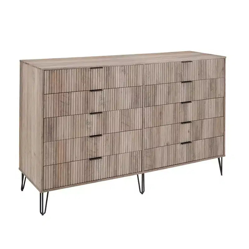 Ensemble commode 2 tiroirs et commode double 10 tiroirs Manhattan Comfort Dumbo 2 pièces moderne