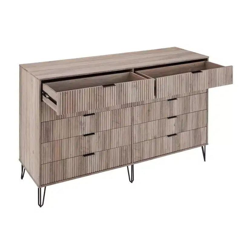 Ensemble commode 2 tiroirs et commode double 10 tiroirs Manhattan Comfort Dumbo 2 pièces moderne