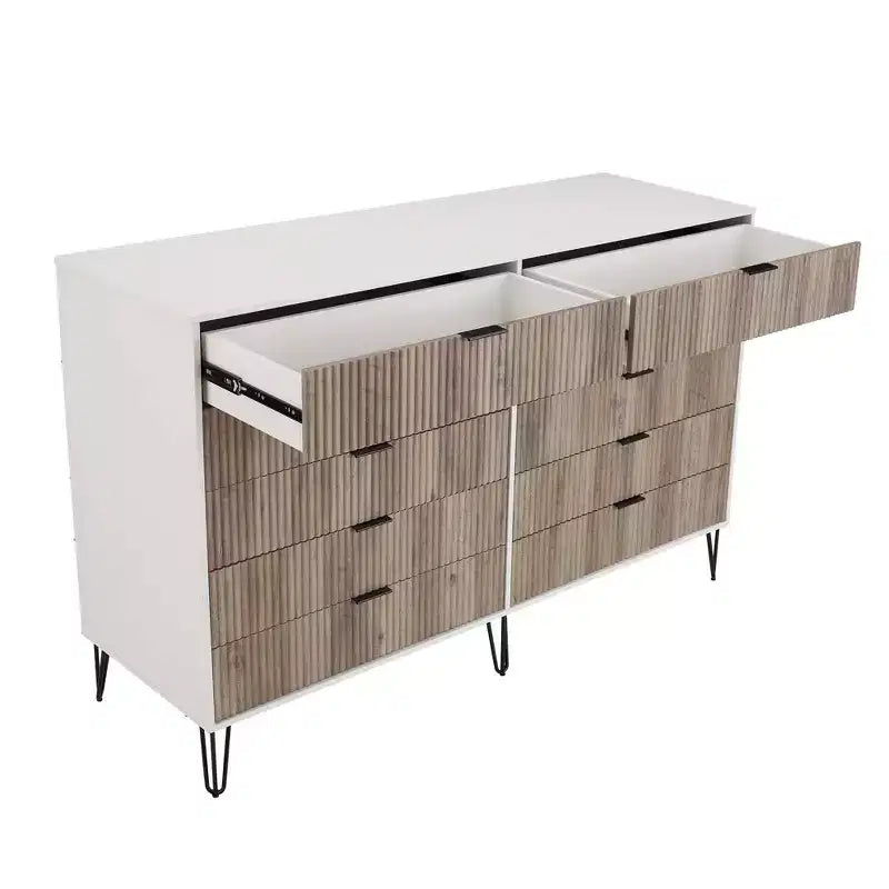 Ensemble commode 2 tiroirs et commode double 10 tiroirs Manhattan Comfort Dumbo 2 pièces moderne