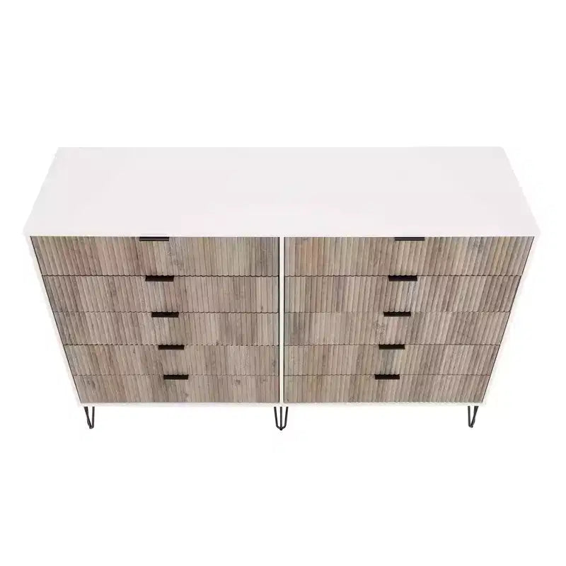 Ensemble commode 2 tiroirs et commode double 10 tiroirs Manhattan Comfort Dumbo 2 pièces moderne