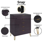 Ensemble de commode 5 tiroirs et table de nuit 2 tiroirs moderne Dumbo 2 pièces Manhattan Comfort