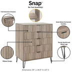 Ensemble de commode 5 tiroirs et table de nuit 2 tiroirs moderne Dumbo 2 pièces Manhattan Comfort