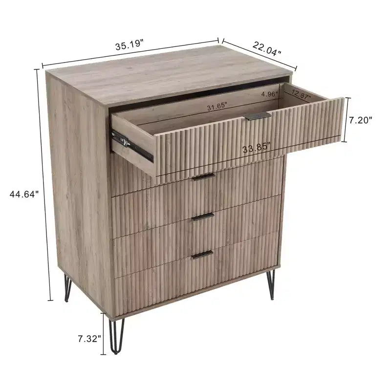 Ensemble de commode 5 tiroirs et table de nuit 2 tiroirs moderne Dumbo 2 pièces Manhattan Comfort