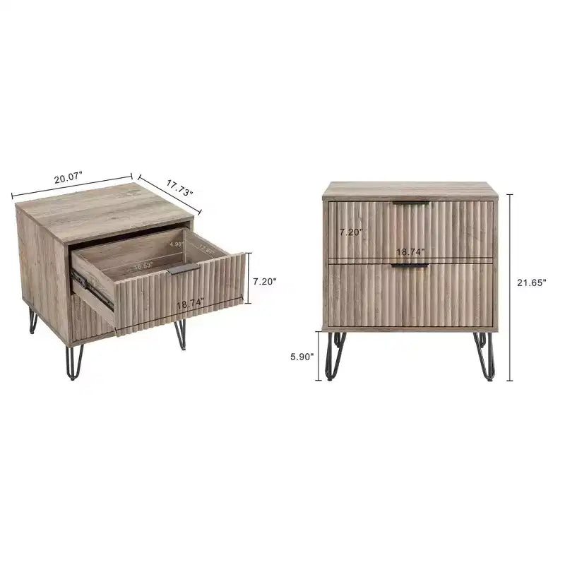 Ensemble de commode 5 tiroirs et table de nuit 2 tiroirs moderne Dumbo 2 pièces Manhattan Comfort