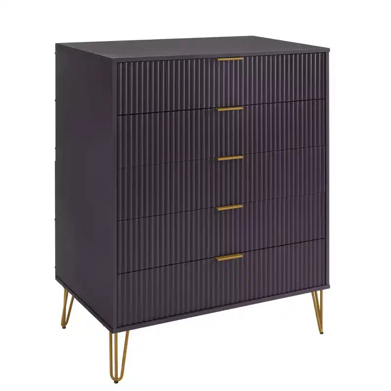 Ensemble de commode 5 tiroirs et table de nuit 2 tiroirs moderne Dumbo 2 pièces Manhattan Comfort