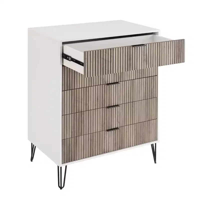 Ensemble de commode 5 tiroirs et table de nuit 2 tiroirs moderne Dumbo 2 pièces Manhattan Comfort