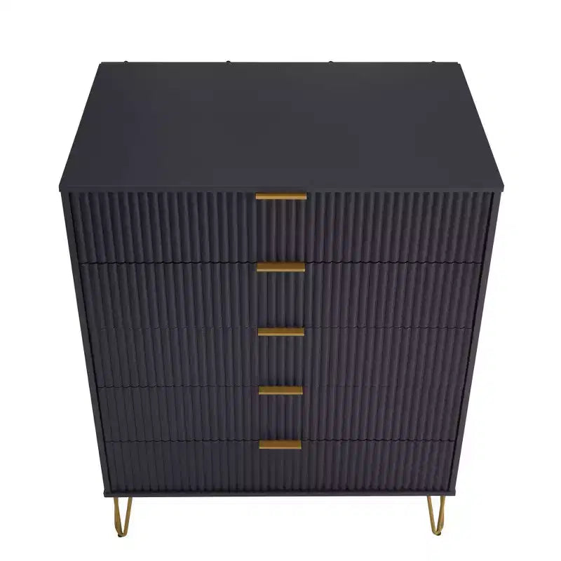 Ensemble de commode 5 tiroirs et table de nuit 2 tiroirs moderne Dumbo 2 pièces Manhattan Comfort