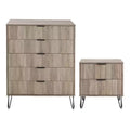 Ensemble de commode 5 tiroirs et table de nuit 2 tiroirs moderne Dumbo 2 pièces Manhattan Comfort