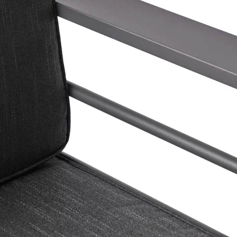 Ensemble de conversation d'extérieur GDFStudio Mason en aluminium 4 places avec coussins, gris et gris foncé