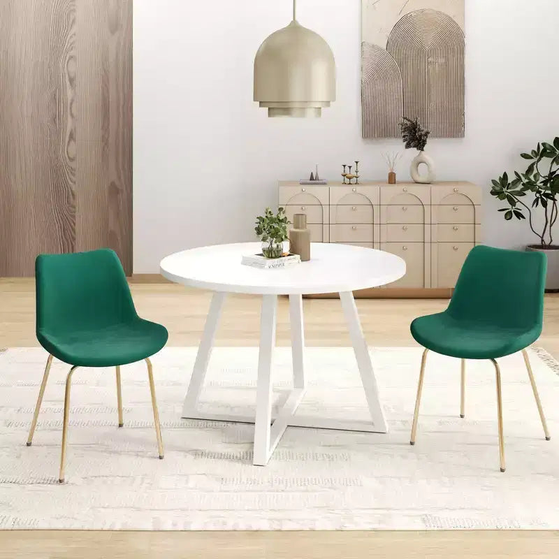 Ensemble de salle à manger rond 3 pièces Avant de Roundhill Furniture, table à manger sur tréteaux avec 2 chaises d'appoint