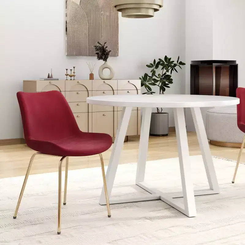 Ensemble de salle à manger rond 3 pièces Avant de Roundhill Furniture, table à manger sur tréteaux avec 2 chaises d'appoint