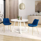 Ensemble de salle à manger rond 3 pièces Avant de Roundhill Furniture, table à manger sur tréteaux avec 2 chaises d'appoint