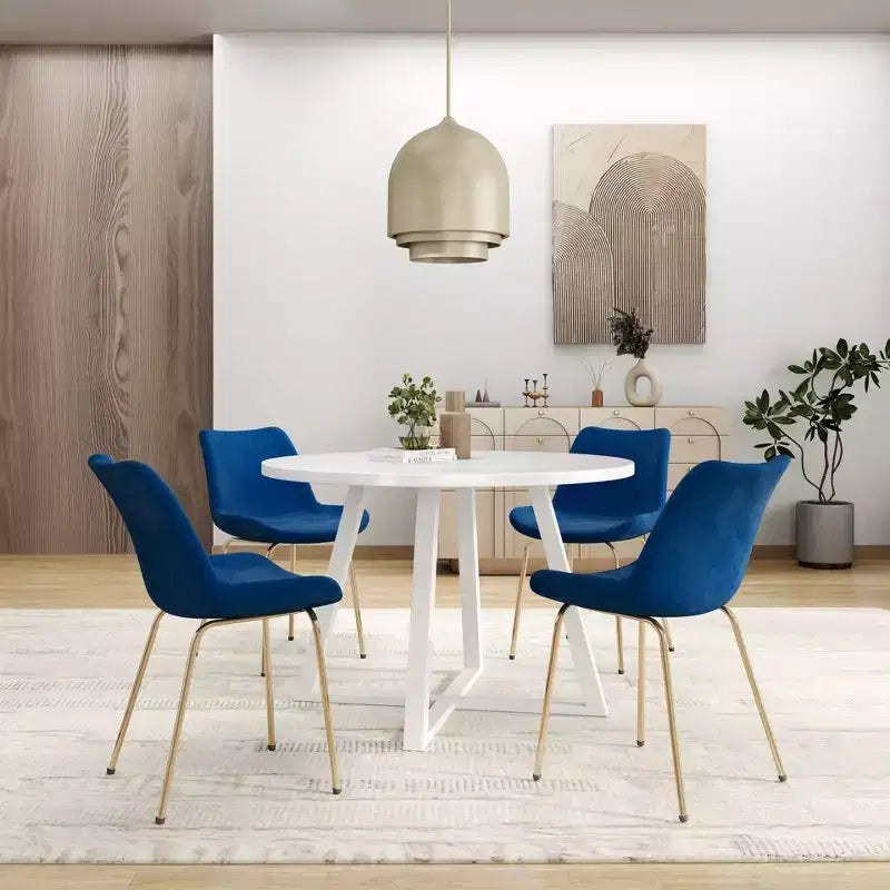 Ensemble de salle à manger rond 5 pièces Avant de Roundhill Furniture, avec table et 4 chaises