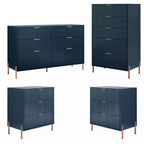Festivo 4pc Modern Elegance Bedroom Chest and 6 Drawer Dresser and 3 Drawer Nightstands Set