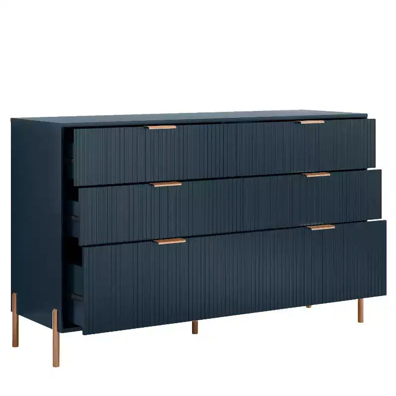 Ensemble de chambre Festivo 4 pièces : commode, chiffonnier 6 tiroirs et 2 tables de chevet 3 tiroirs Modern Elegance