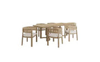 Christopher Knight Home Avery 7pc Cane and Rubberwood Upholstered Dining Set