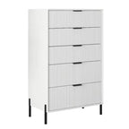 Festivo Ensemble 3 tables de chevet à 3 tiroirs et 1 commode à 5 tiroirs Élégance Moderne