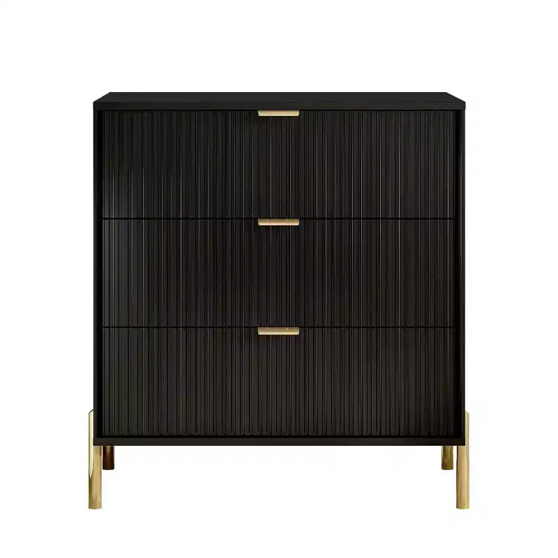 Festivo Ensemble 3 tables de chevet à 3 tiroirs et 1 commode à 5 tiroirs Élégance Moderne